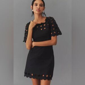 Anthropologie Cutwork Mini Shift Dress NWT
